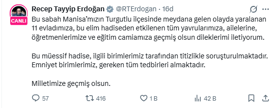 Erdoğan’dan okul saldırısına ilişkin ilk açıklama - Görsel 2