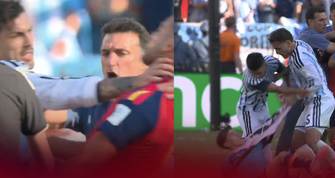 Maç bitti ortalık karıştı! İspanyol futbolculara saldırdı - Görsel 1