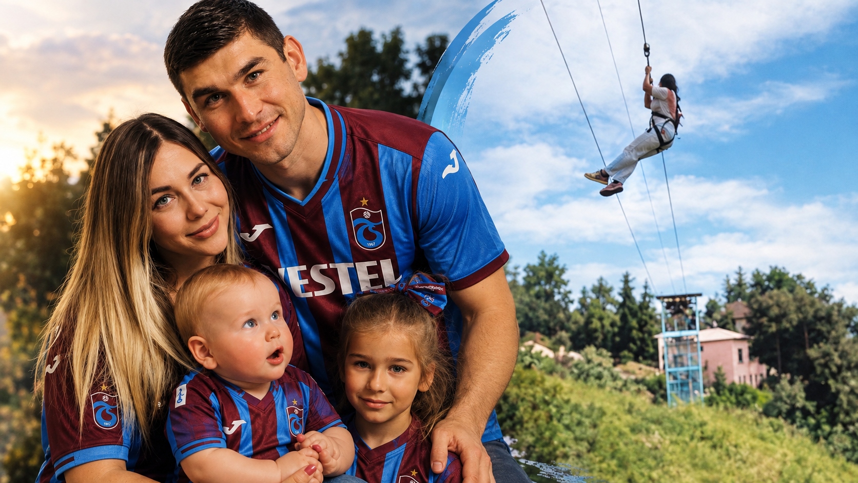 Ukrayna'dan geldi, Trabzon'a hayran oldu: 250 metrelik zipline'da adrenaline doydu